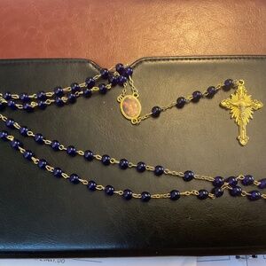 Deep Blue & Gold Rosary